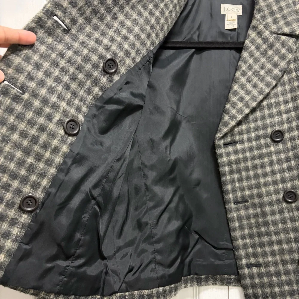 J.Crew Double-Breasted Wool Blend Plaid Jacket 2